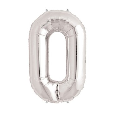Gümüş Rengi Folyo Rakam Balon  87 CM